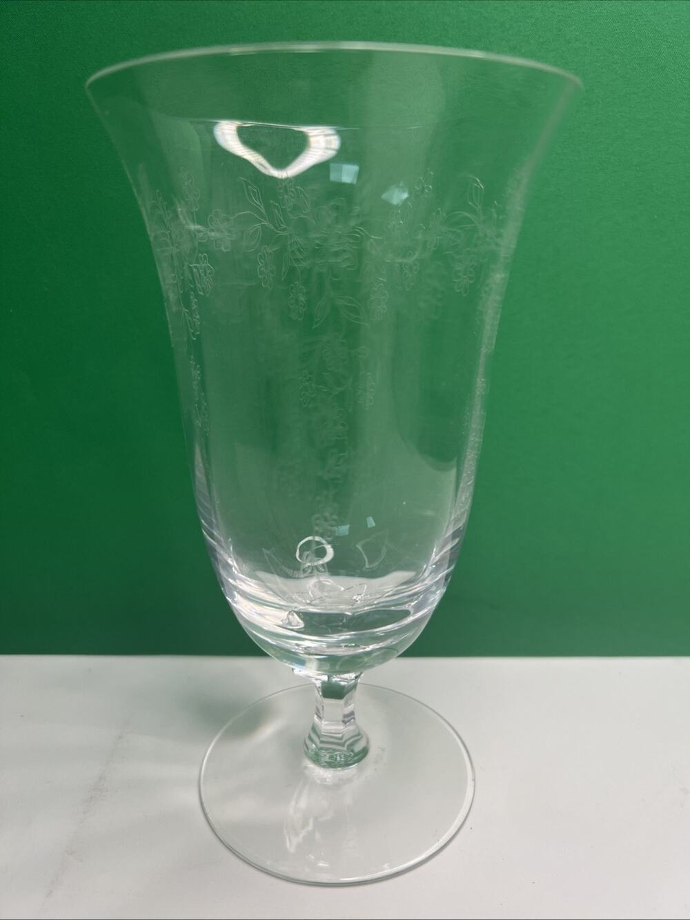 One Lenox Castle Garden Iced Tea Glass Stemmed Etched Glassware